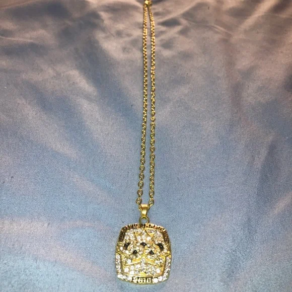 Olympics Gold-Tone Pave Crystal Pendant Necklace - Women Jewelry - Picture 2 of 4